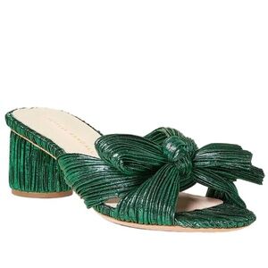 Loeffler Randall Emilia Emerald Pleated Bow Heel Sandal